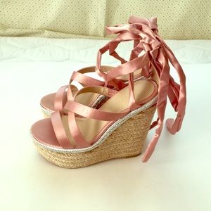 ASOS Satin Pink Espadrilles Size 4